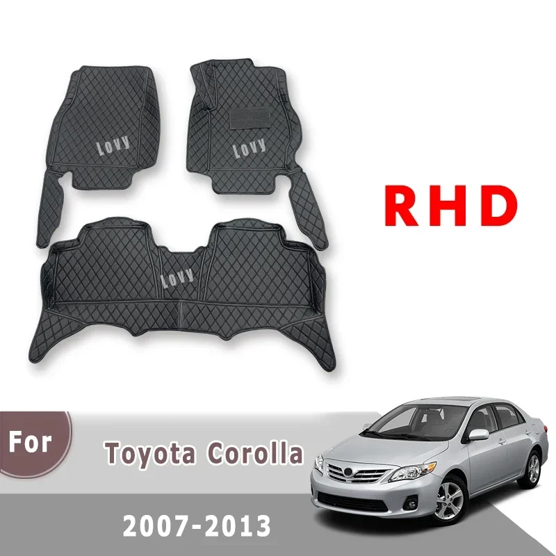 

Автомобильные коврики RHD для Toyota Corolla E140 E150 2007 2008 2009 2010 2011 2012 2013, автоаксессуары, чехлы для ковров, детали интерьера