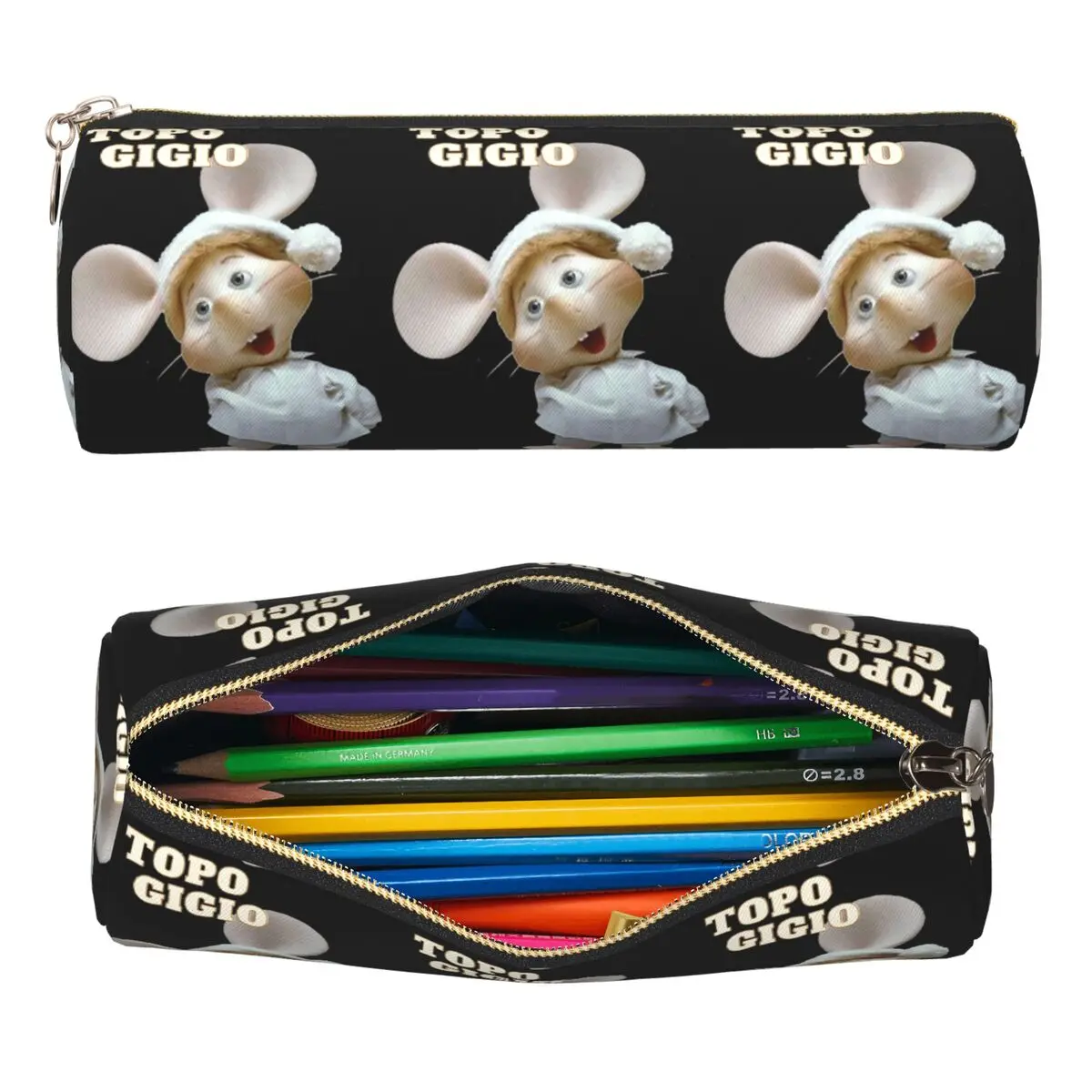 

Topo Gigio Pencil Cases Pencil Pouch Cylinder Pen Box Pencil Bag for Students Stationery Supplies