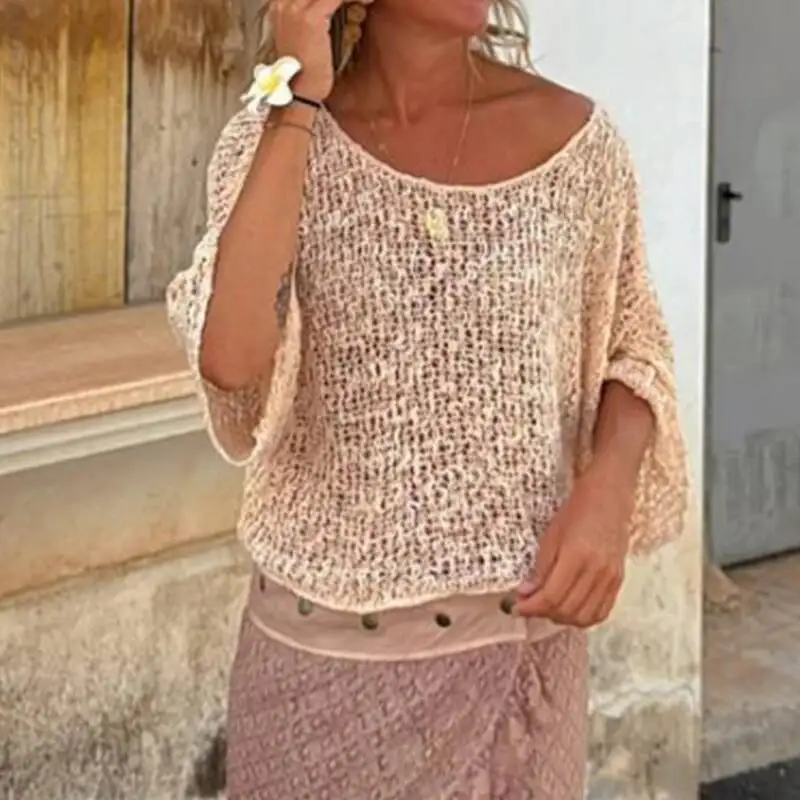 Moda hollowo solto protetor solar camisa sexy ombro inclinado malha cobrir ups topos feminino elegante o pescoço manga longa pulôver sólido