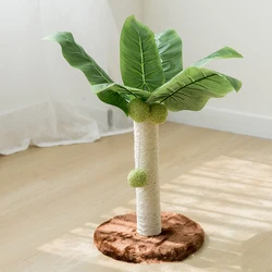 Cat Scratching Post for Kitten Cute Green Leaves Cat Scratching Posts with Sisal Rope Indoor Cats Posts Cat Tree Pet Products