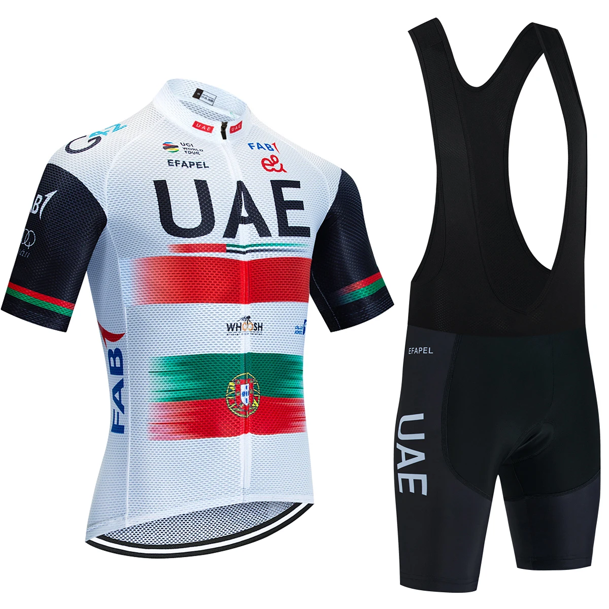 Portugal 2024 White Cycling Jersey UAE Team Bike Jersey Maillot Shorts Men Women Ropa Ciclismo Quick Dry Bicycle Tshirt Clothing