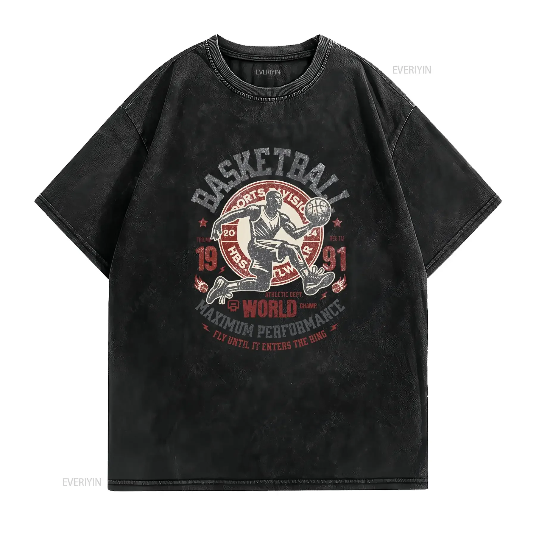 Vintage Basketball T Shirt Retro Lover Game Day SporT Team vintage Washed homme fashion Stretched Comfortable Soft graphic