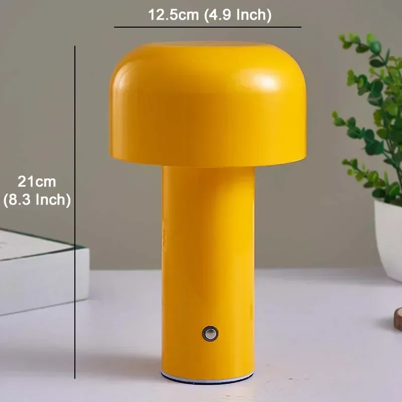 Imagem -06 - Mushroom Table Lamp Cores Stepless Escurecimento Toque Night Light Portátil Recarregável Deco Usb Novo