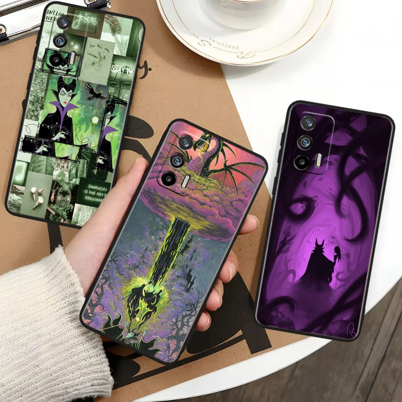 Disney M-Maleficent Black Phone Case For OPPO Realme 10 C2 3 11 20 21 31 30 33 35 55 X2 GT Pro Plus Master Funda Shell Cover