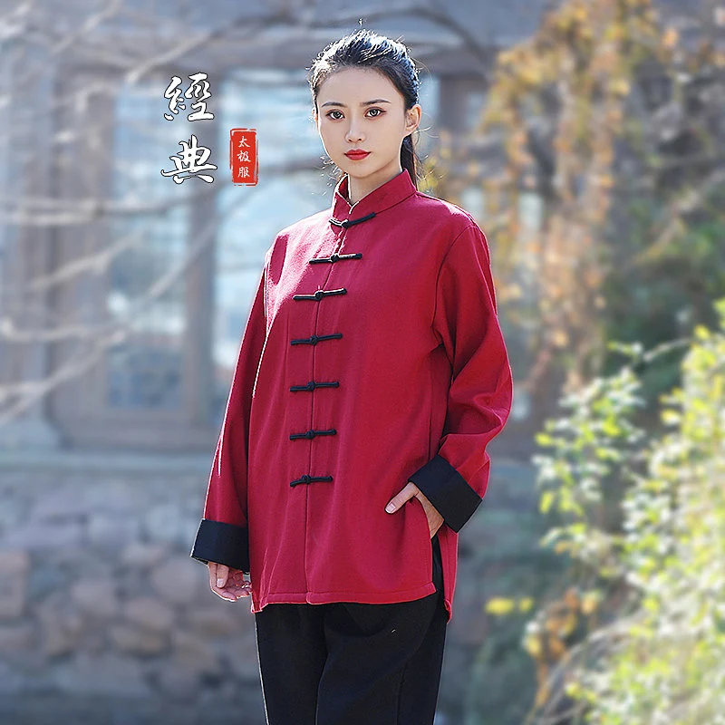Unisex Tai Chi Suit Autumn/Winter Thickened Thermal Linen Cotton Blend Martial Arts Performance & Training Wear New Arrival 2024