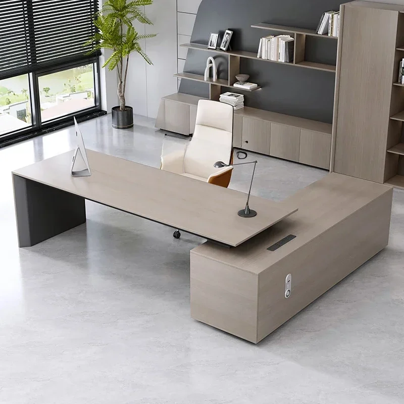 TQH solid wood boss table simple modern class desk high-end office president table single office table and chair combination