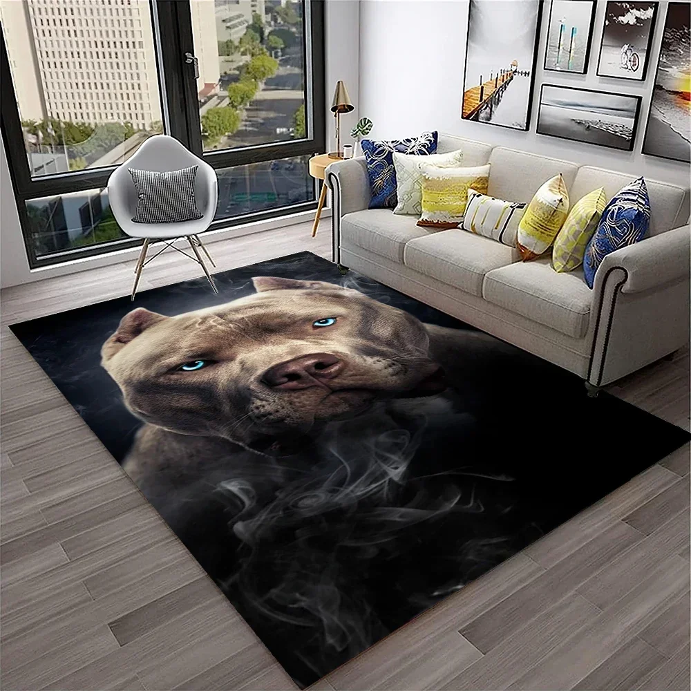 Cartoon French Pit Bull Dog Pet Carpet Rug for Home Living Room Kids Play Area Rug Non-slip Floor Mat Bedroom Sofa Doormat Decor