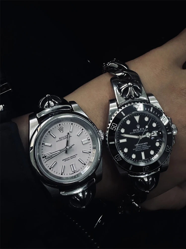 Real Stainless Steel Strap Water Ghost Rolex Omega Hamilton Seiko Strap Men's Croxin Watch Accessories 20