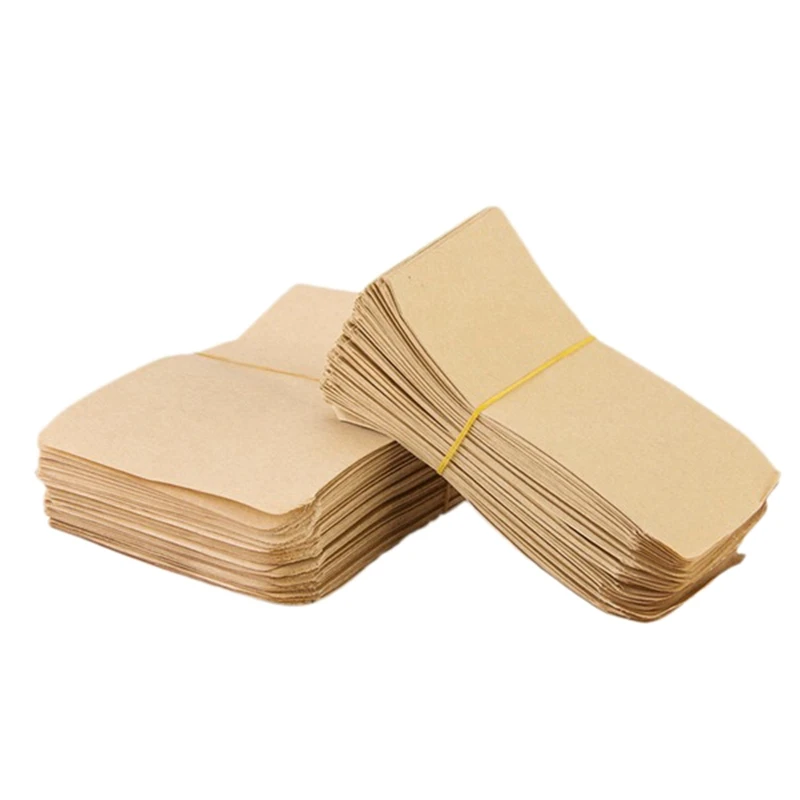 100 Stück brauner Kraft-Samenbeutel zum Aufbewahren von Samen, kleinen Teilen, Münzen, Schmuck usw. verwendet. (Über 9X13 cm)
