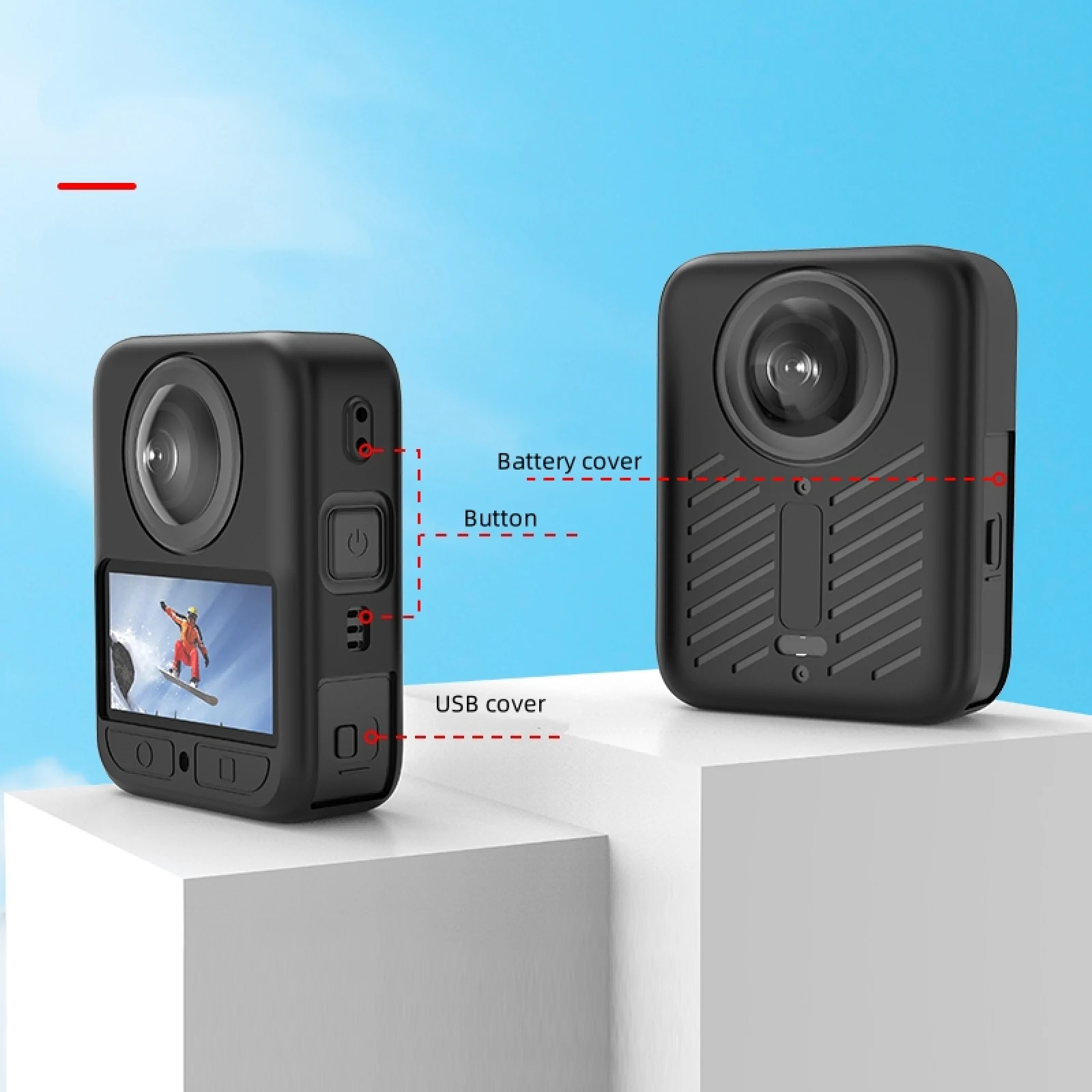 Cubierta de protección térmica para cámara DJI OSMO 360, accesorios de funda a prueba de polvo y suciedad, color negro