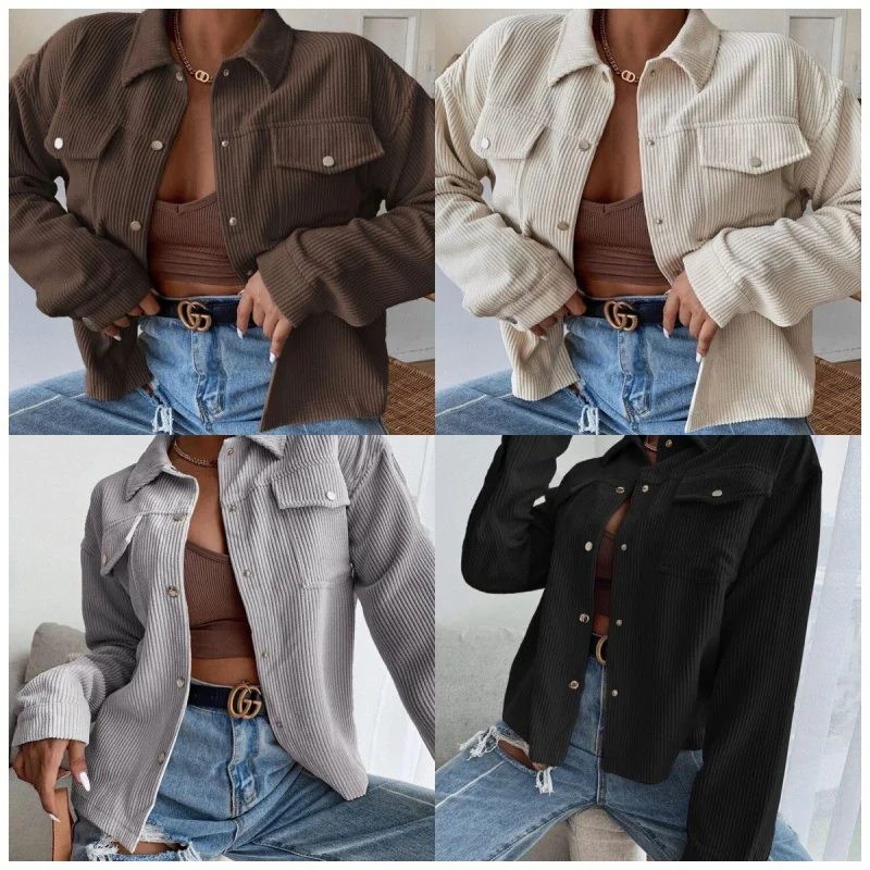 

2025Autumn Winter Women's Fashion New Hot Selling Corduroy Shirt In Stock