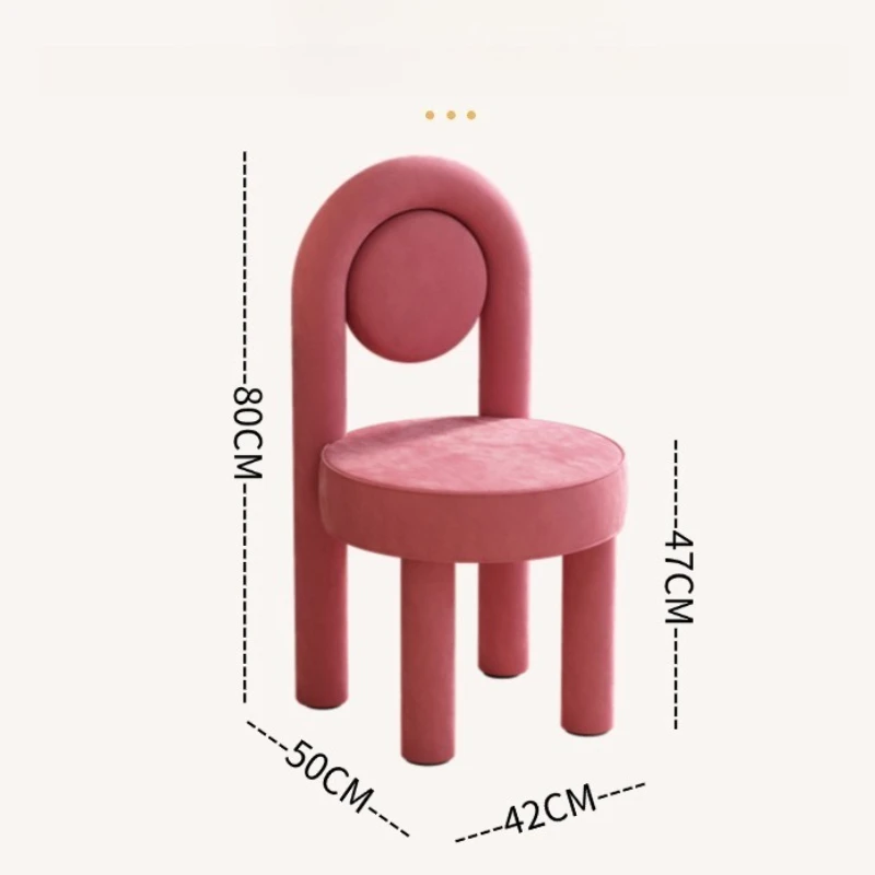 Imagen 7: Sillas para sala de estar, taburete de maquillaje de macarrón, taburetes ligeros de lujo, estilo crema, muebles de tocador simples para el hogar y el dormitorio, silla de comedor