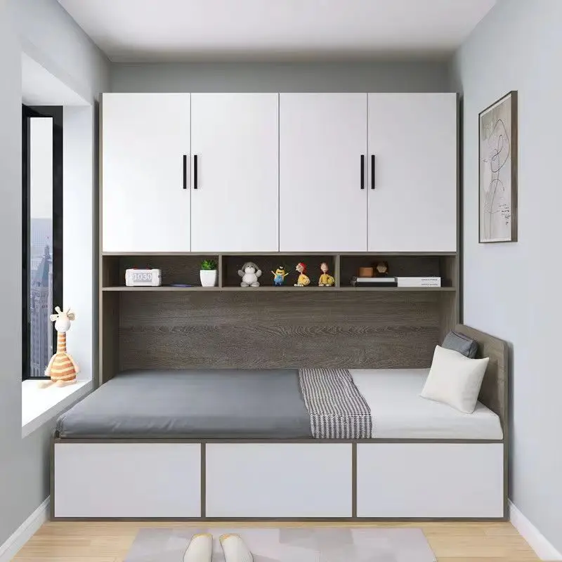 Tatami wardrobe integrated bed combination space saving storage