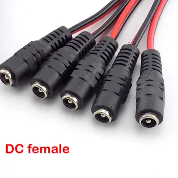 5,5 mm 5 adet AC DC Dişi Erkek güç kaynağı kablosu 12V 24V kablo Konnektör Jak Adaptörü CCTV Kamera LED şerit ışıkları için Fiş 10 best sales Furman güç düzenleyici - №2