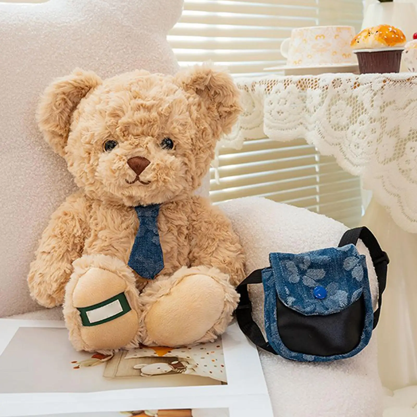 Oso de peluche con mochila, Animal relleno, juguete de peluche, peluche suave, alivio de la ansiedad, lindo muñeco de peluche, regalo para niños y adultos