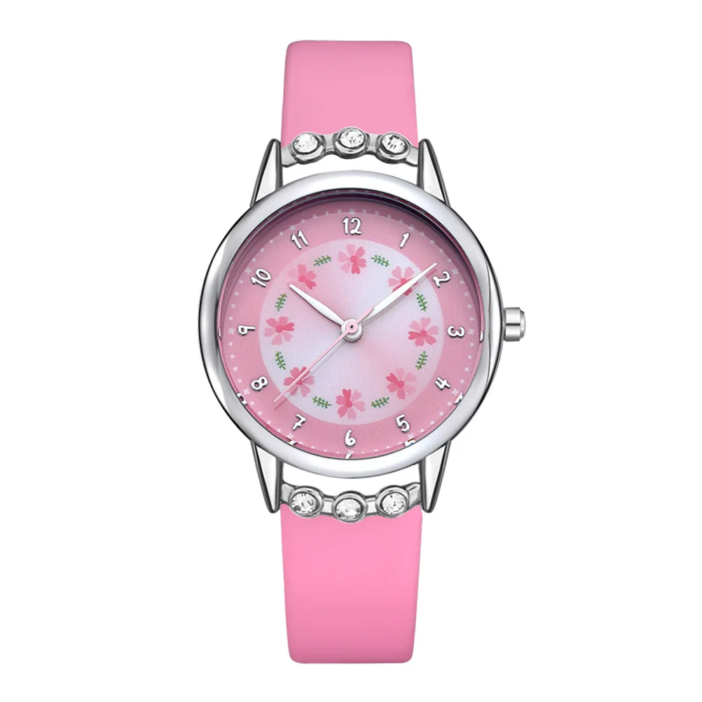 Waterproof Quartz Watch Adjustable Strap Cute Cartoon Design Pink Wristwatch For Fashion Durable Timepiece