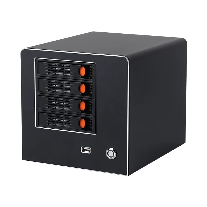 XCY NAS Mini PC 4/6/8 Bay 2.5 HDD da 3,5 pollici Intel N100 DDR5 RAM M.2 NVME SSD 10G Ethernet Type-C Win11/10 Linux FreeNAS RAID