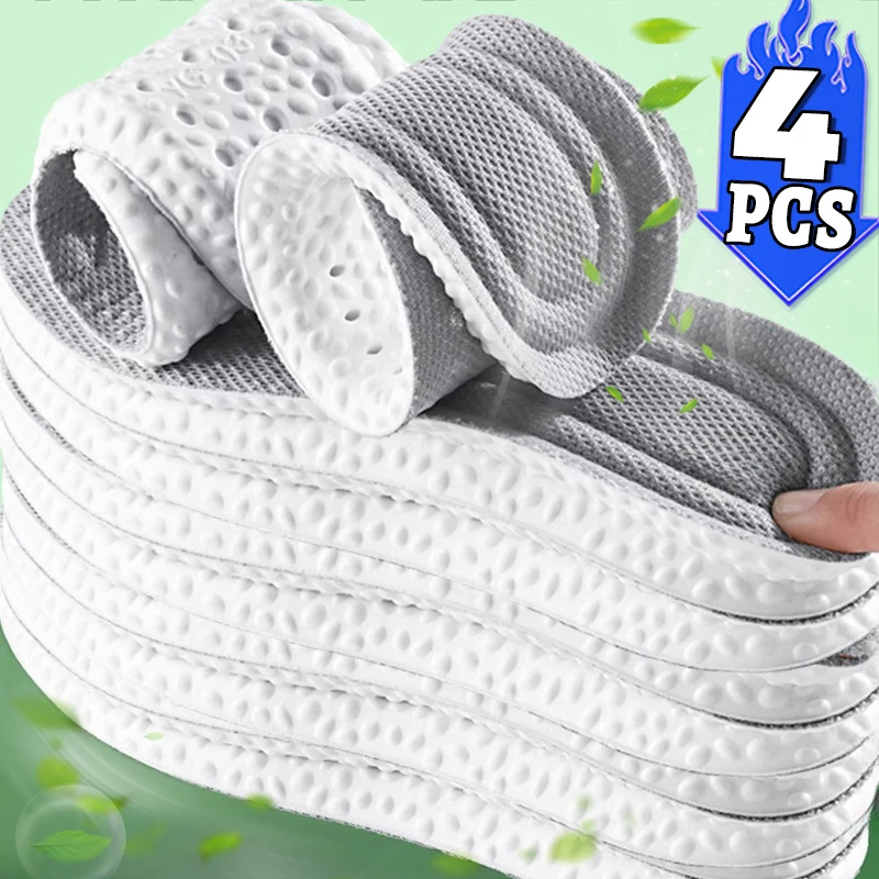 

2/4pcs Sport Insoles for Shoes Memory Foam Sole Cushion Running Shock-Absorbant Breathable Deodorization EVA Orthopedic Soft Pad