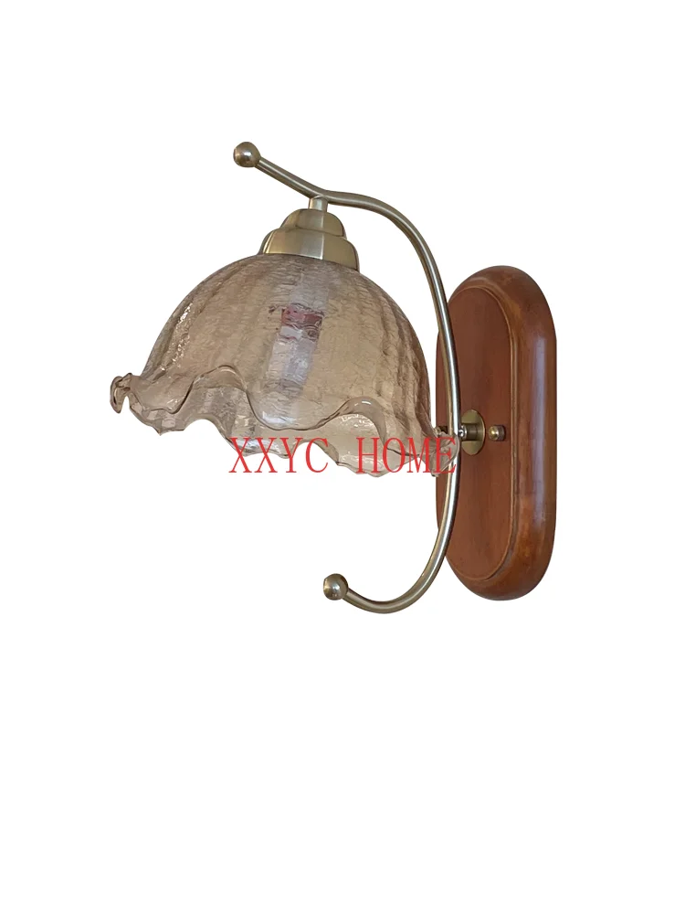 

Corridor Aisle Light American Retro French Glass Chinese Living Room and Bedside Master Bedroom Indoor Advanced Stair Wall Lamp