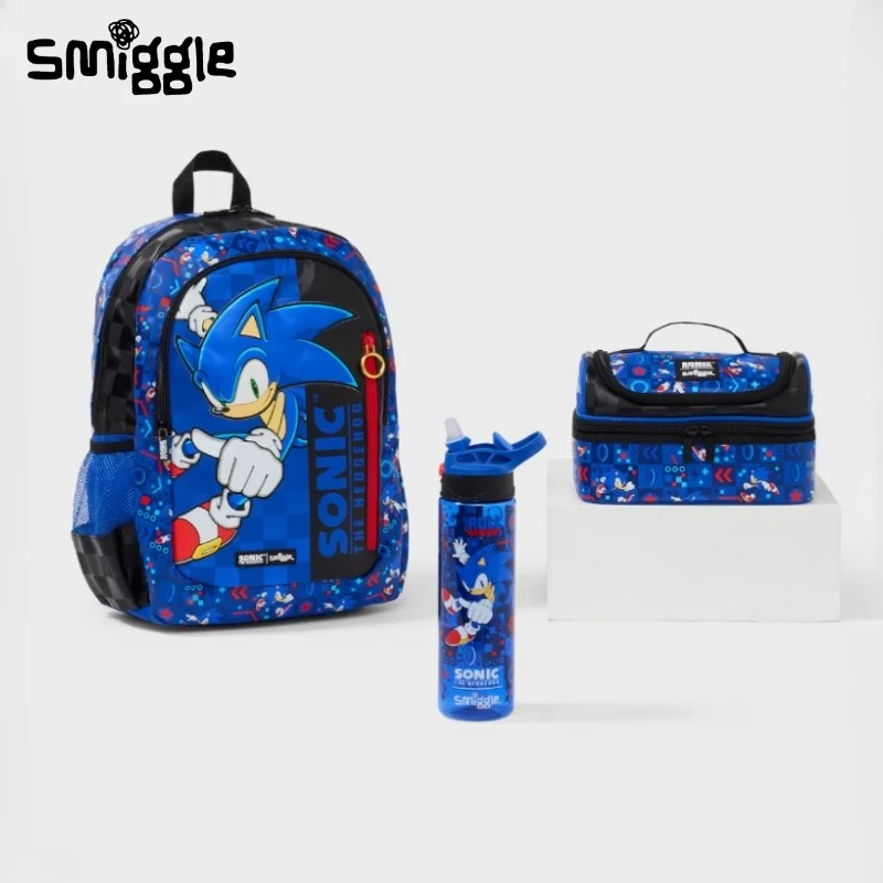 Original Australian Smiggle Elementary School Bag Leisure Bule Cartoon Anime Backpack Lunch bag