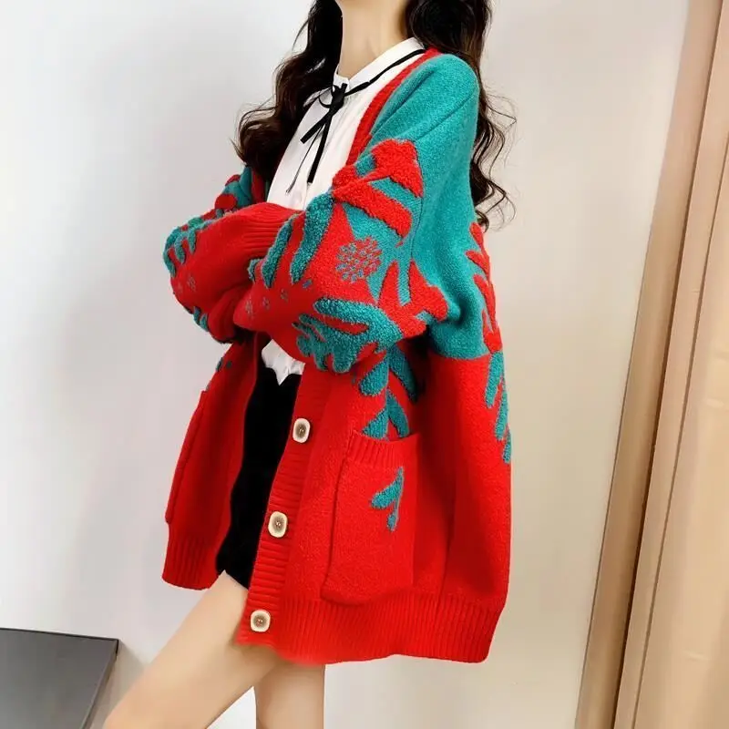 2023 autunno/inverno nuovo maglione cappotto grande donna coreana moda allentata versatile cardigan lavorato a maglia tendenza superiore