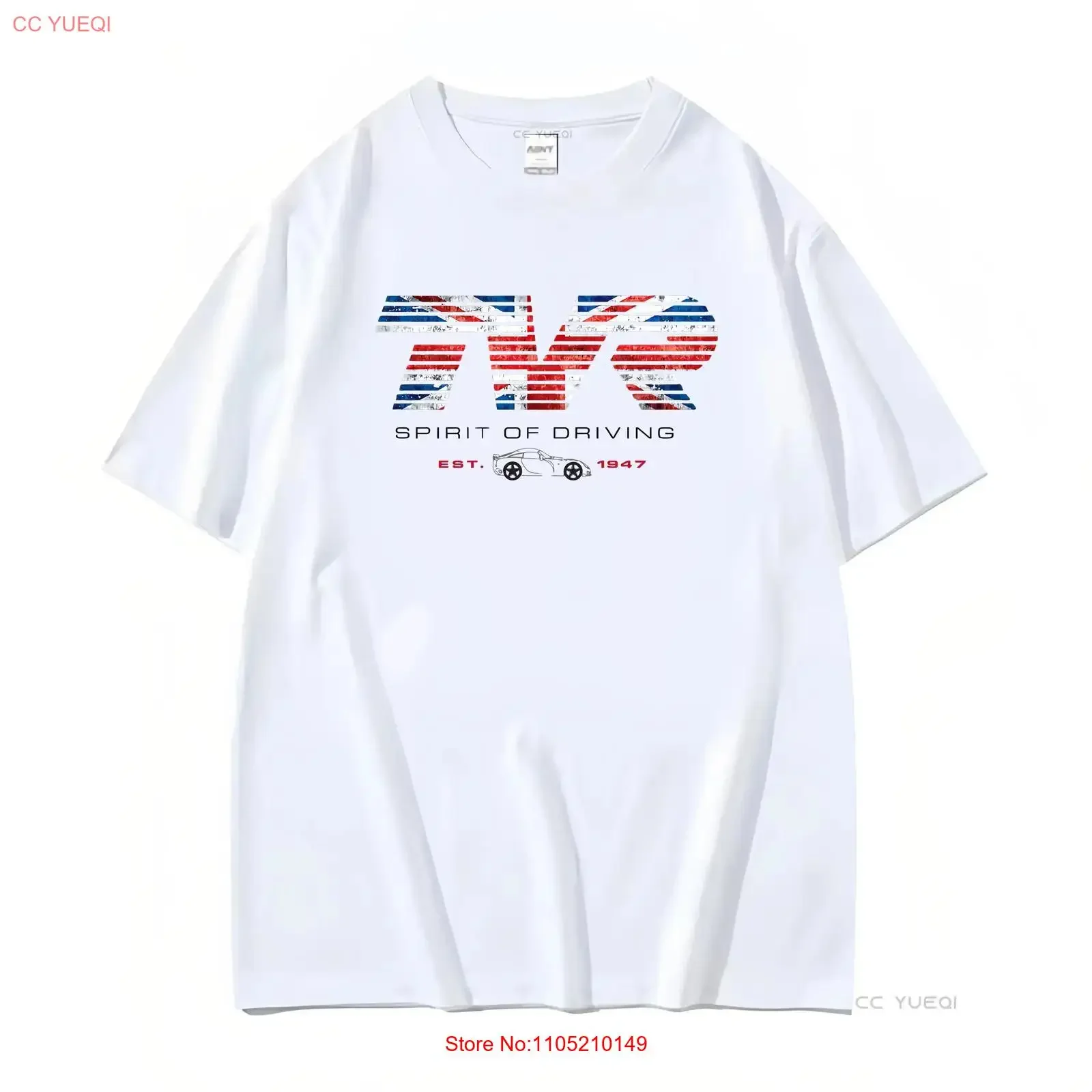 

TVR T Shirt Flag White Mens Official Merchandise British Car Enthusiast vintage Washed Soft streetwear Unisex Stylish