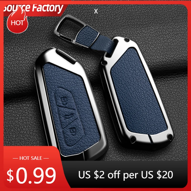 

Car Stickers Zinc Alloy Leather Car Remote Key Case Cover For VW Volkswagen Golf 8 Octavia A8 MK8 2022 2021 SEAT Leon MK4 K