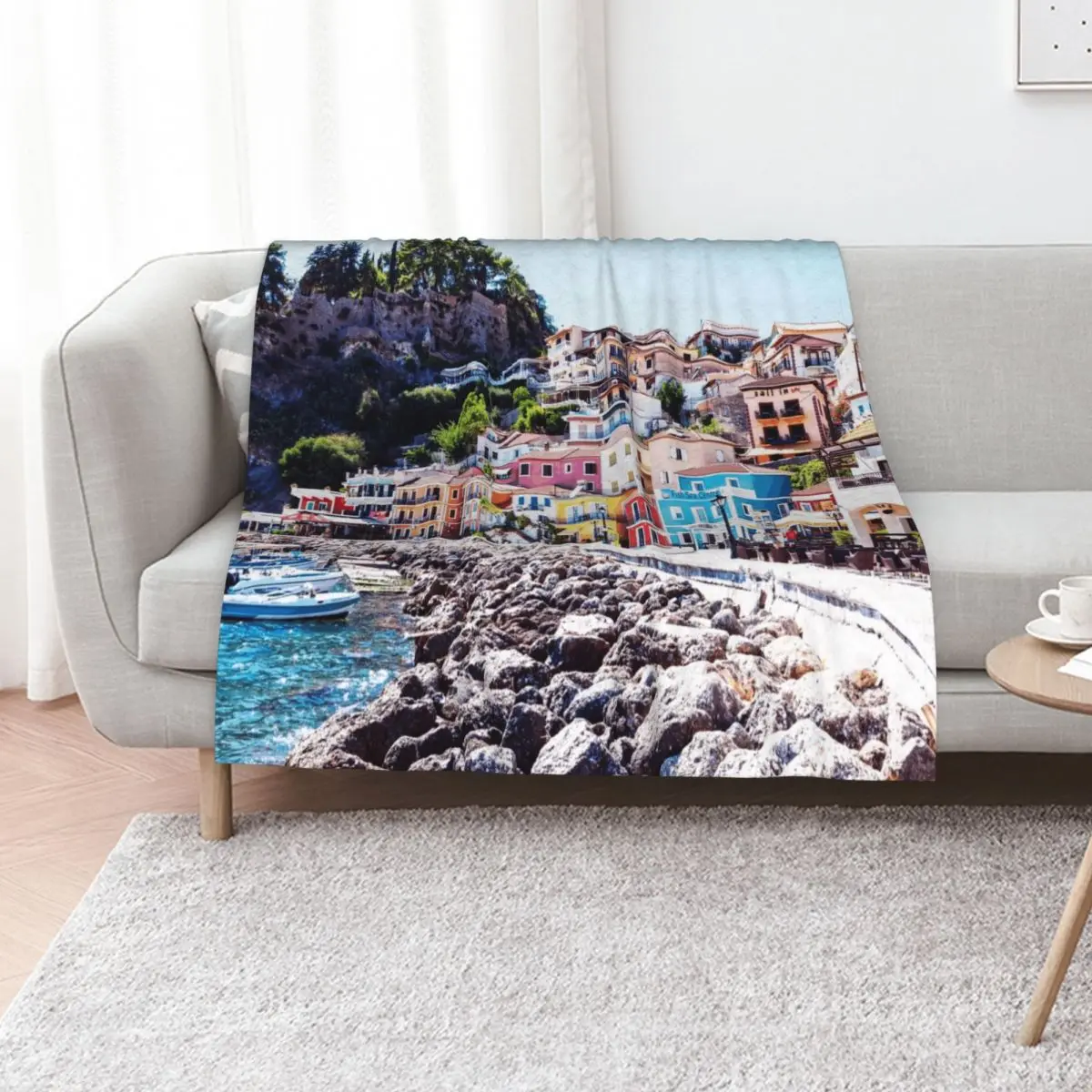 Parga, Preveza, in Epirus, Greece Throw Blanket Soft Beds Retros Bed Bed Fashionable For Decorative Sofa Warm Blankets