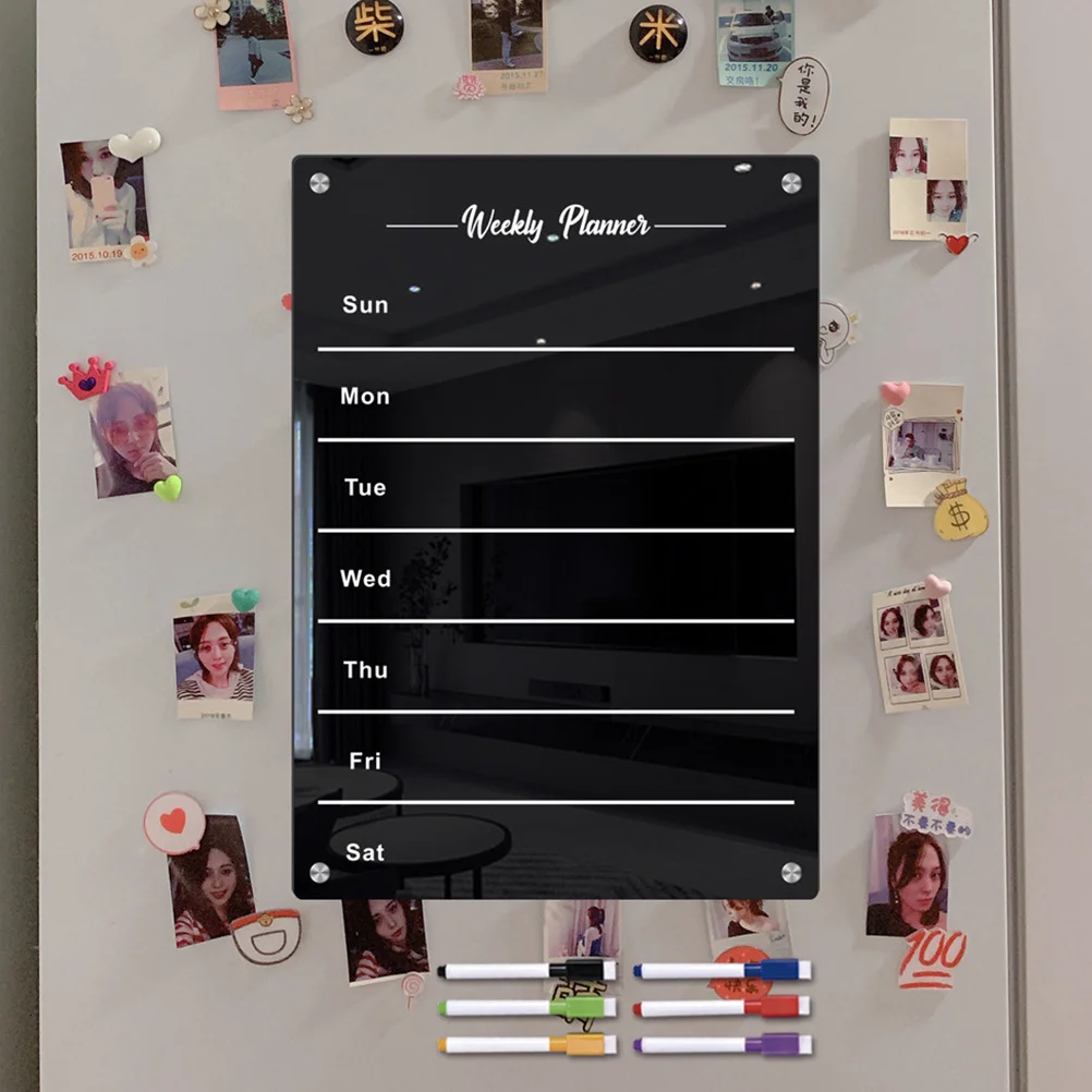 

Magnetic Fridge Board Dry Erase Reusable Acrylic Planner Smooth Writing Surface Portable No Glue Tape Needed Daily Schedule