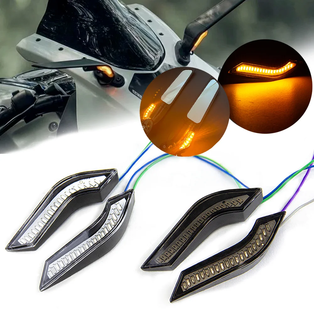 Motorcycle Rearview Mirrors Flashing Signals Lights Universal Motorbike Mirror Mini Led Turn Flasher Blinker Indicator Light