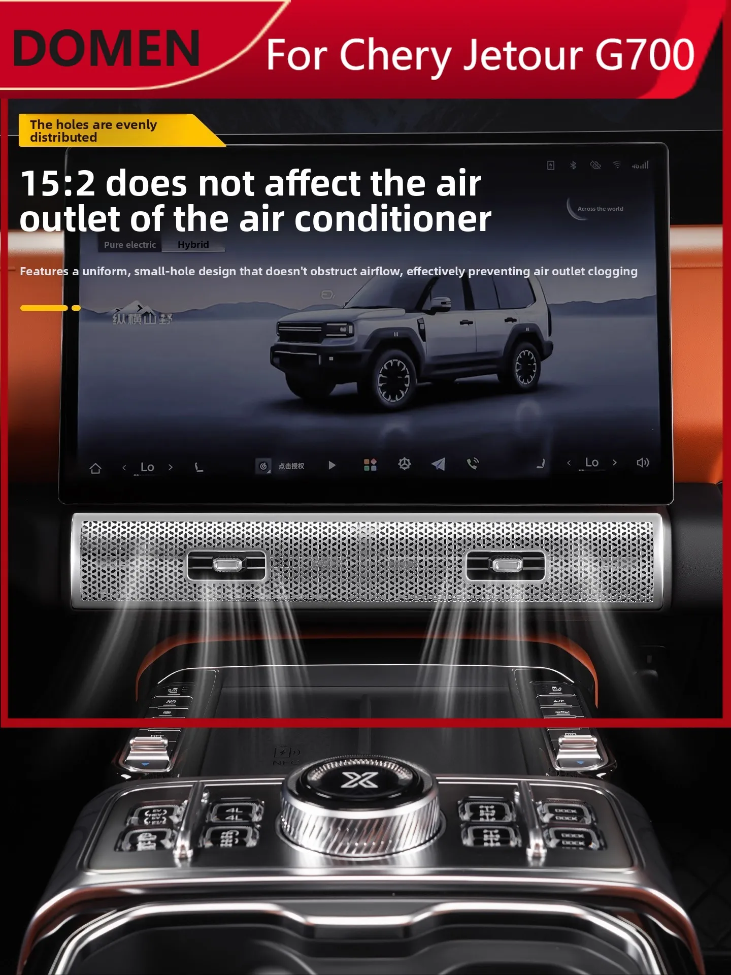 

Защитная накладка на центральный воздуховод для Jetour G700, пылезащитный чехол для кондиционера, аксессуары для интерьера автомобиля