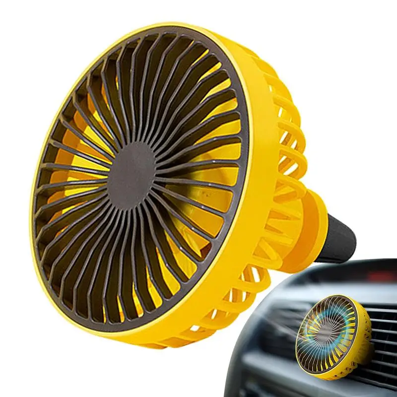 Car Fan USB Fan For Car Vent Car Cooling Clip Vehicle Fan 360 Degree Rotatable 3 Speeds Automobile Fan Strong Wind Portable Fan