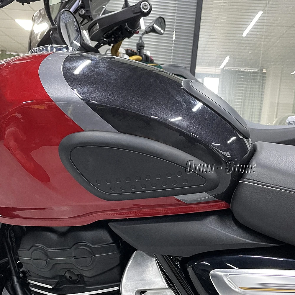 Motorrad Schwarz Kraftstoff Tank Pad Aufkleber Aufkleber Zubehör Schutz Für GESCHWINDIGKEIT Geschwindigkeit 400 Für Scrambler 400X2024 2025