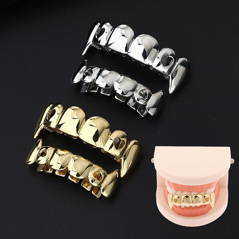 Parte superior inferior dentes falsos portátil halloween boca grills presentes tampas de dente festa para trajes cosplay