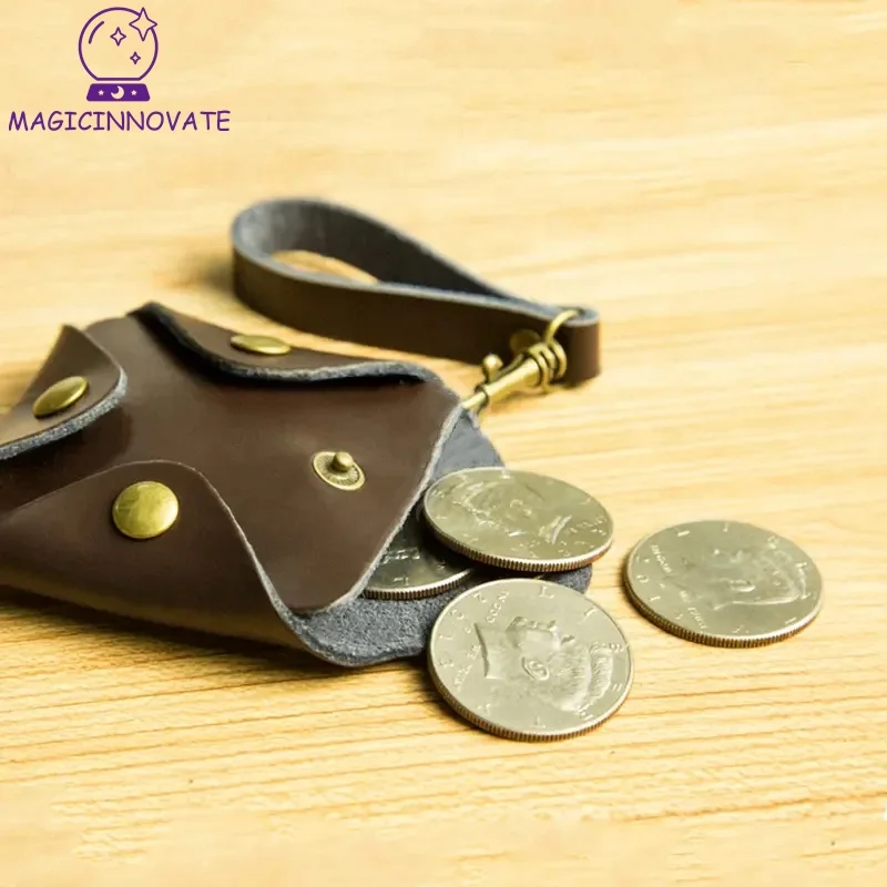 new arrival Cowhide Coin Bag  Silk Magic  magician Teaching aids  stage classic magic  party performance