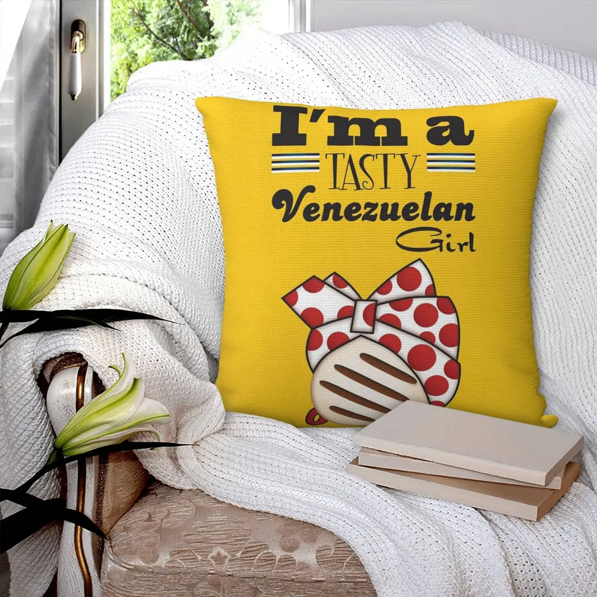 Arepa Venezuela Im A Tasty Venezuelan Girl Square Pillow Cover Polyester Cushion Zip Decorative Throw Pillow for Home Bedroom