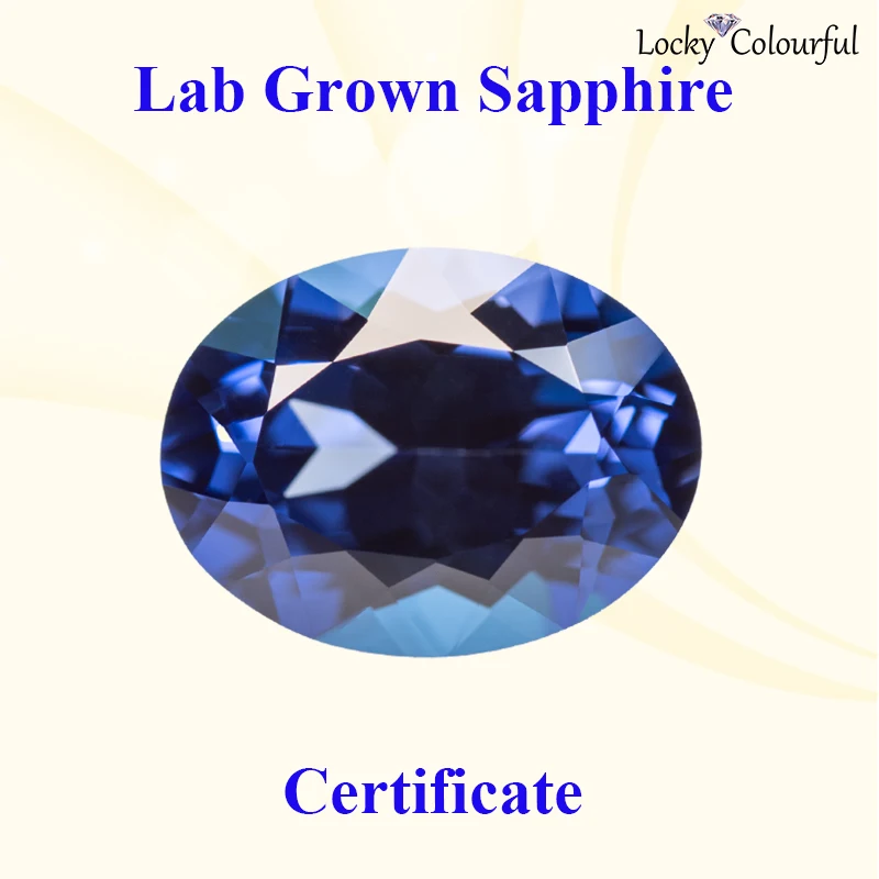 

Lab Grown Sapphire Royal Blue Color Oval Shape Charm Beads VVS1 for Diy Jewelry Making Materials Selectable AGL Certificate