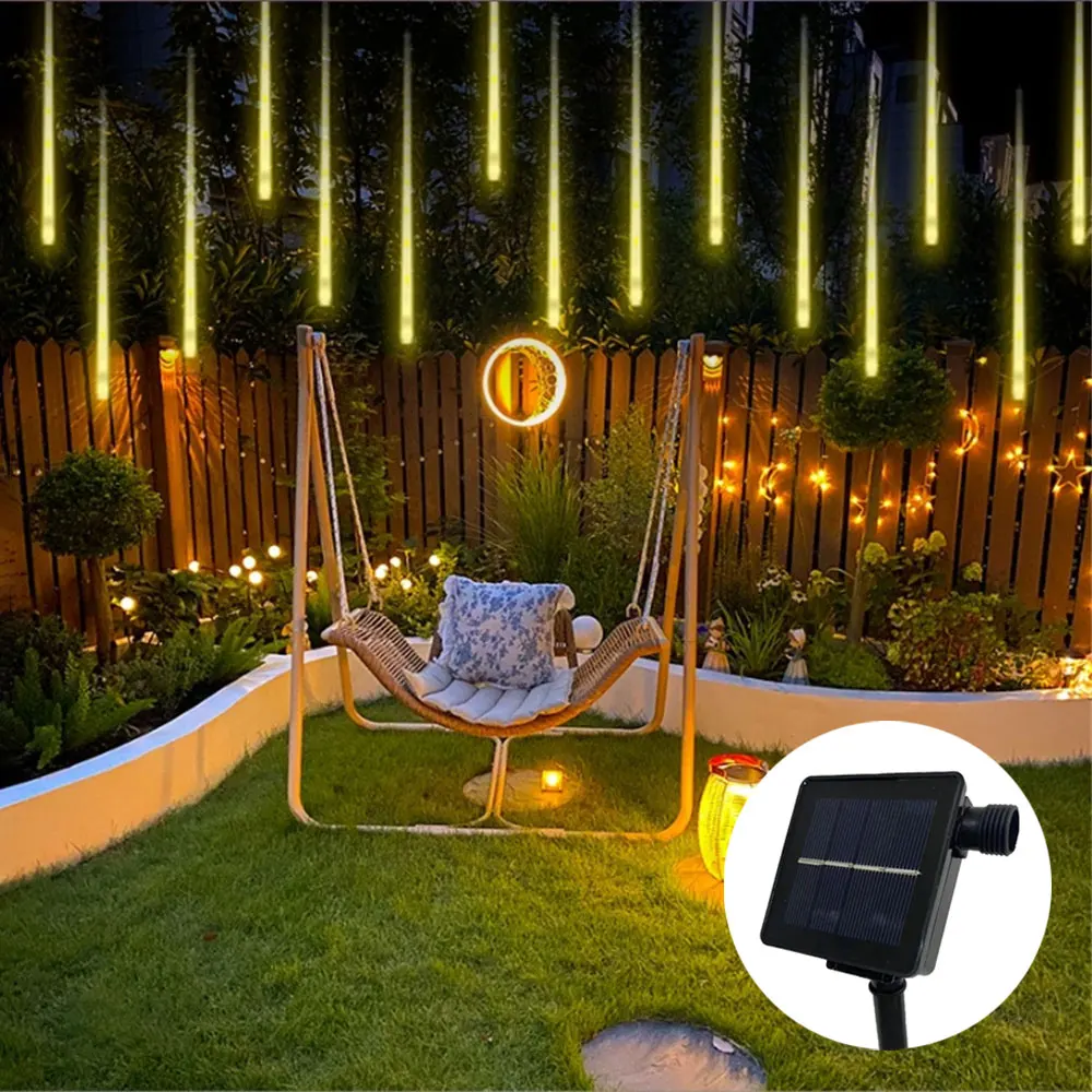 

Solar LED Meteor Shower Light 30/50cm Holiday String Lights Fairy Garden Decor Outdoor Led Street Garland Christmas Decoration