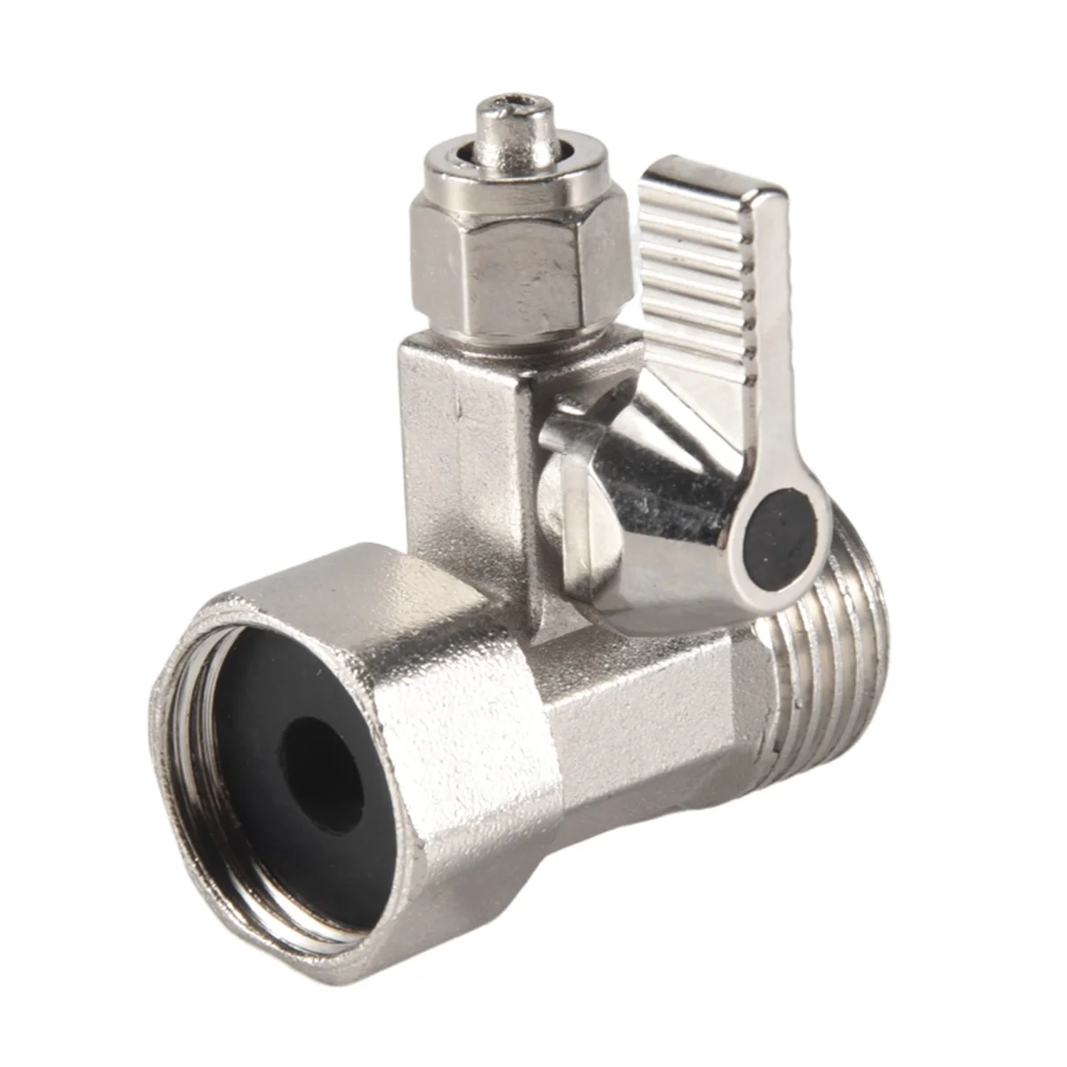 

Feed Water Adapter 1/2" to 1/4" Ball Valve Faucet Tap Feed Reverse Osmosis Silver