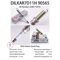 4 Uds Original NGK bujía de iridio DILKAR7D11H 90565 adecuada para NISSAN Teana Qashqai x-trail RENAULT Koleos OEM 22401-1VA1C
