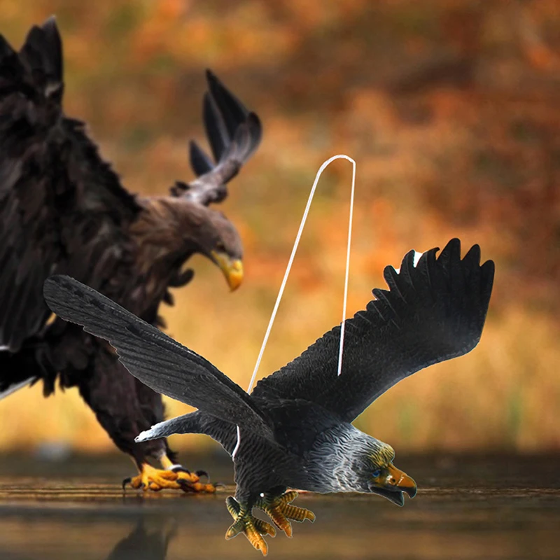 *New 1 Piece Outdoor Eagle Figurine Hanging Bird Deterrent Plastic Eagle Ornament Vivid Flying Bird Hawk Decoy Garden Scarecrow