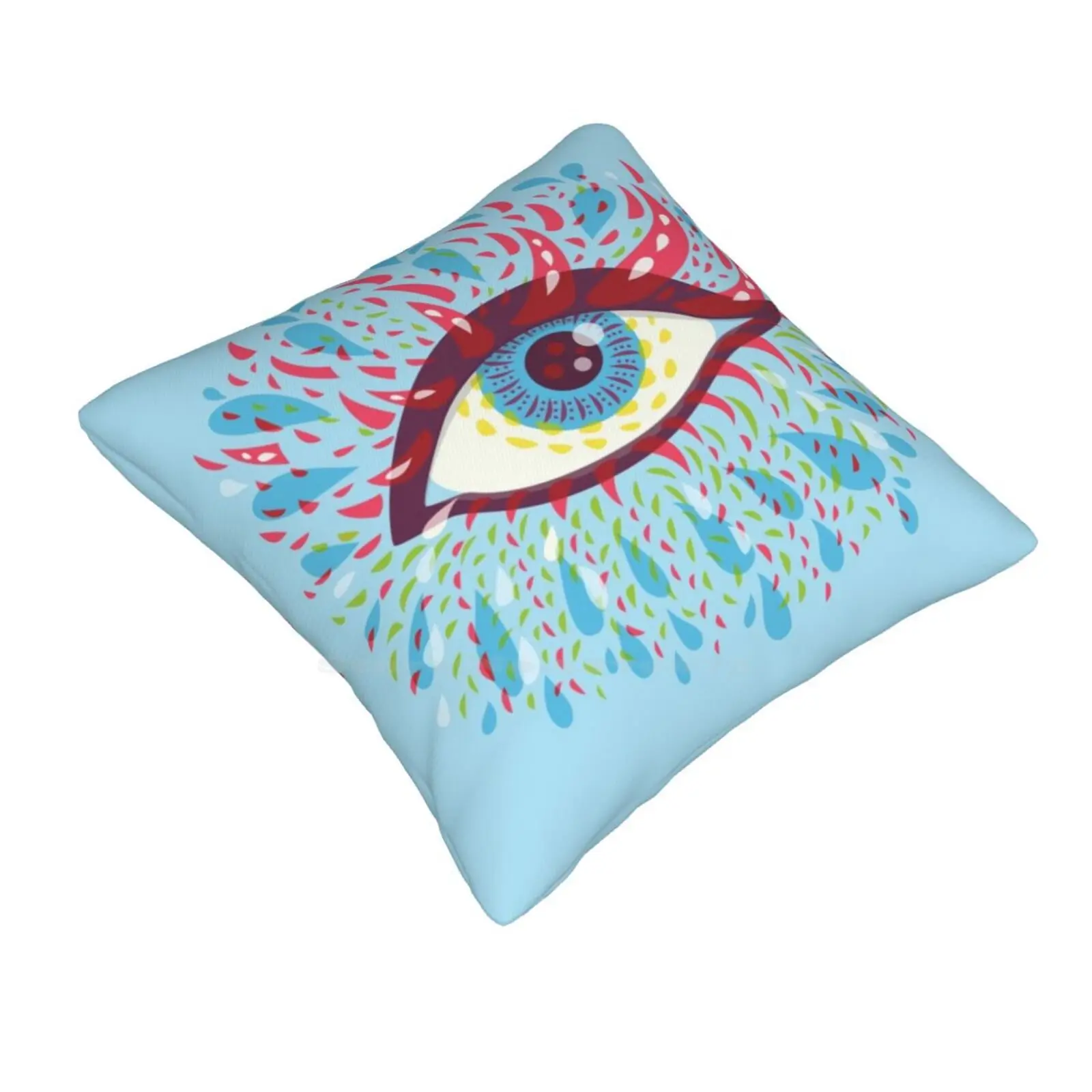 Weird Blue Psychedelic Eye Trippy Art Pillow Cover Hug Pillowcase Colorful Vector Trippy Eye Drawing Trippy Drawing Mystical