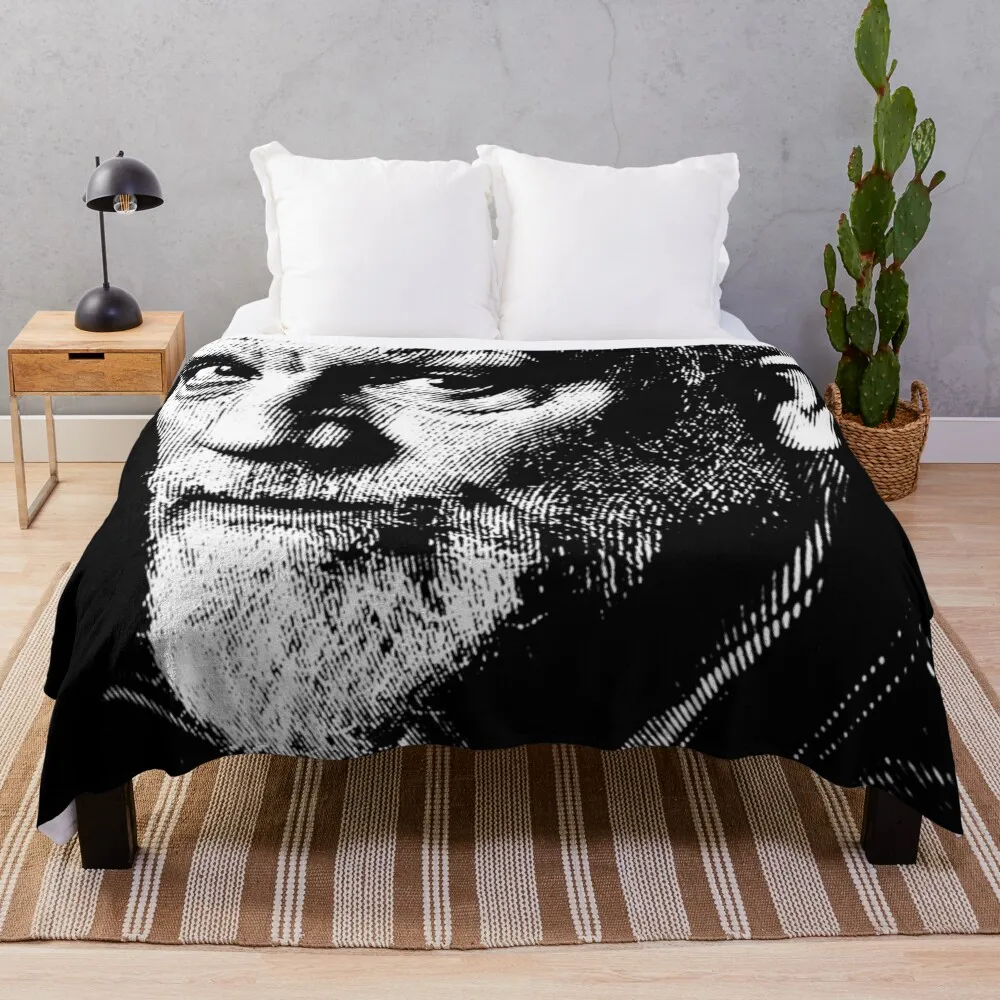 Black & White Portrait Of John Malkovich Throw Blanket Personalized Gift For Sofa Thin