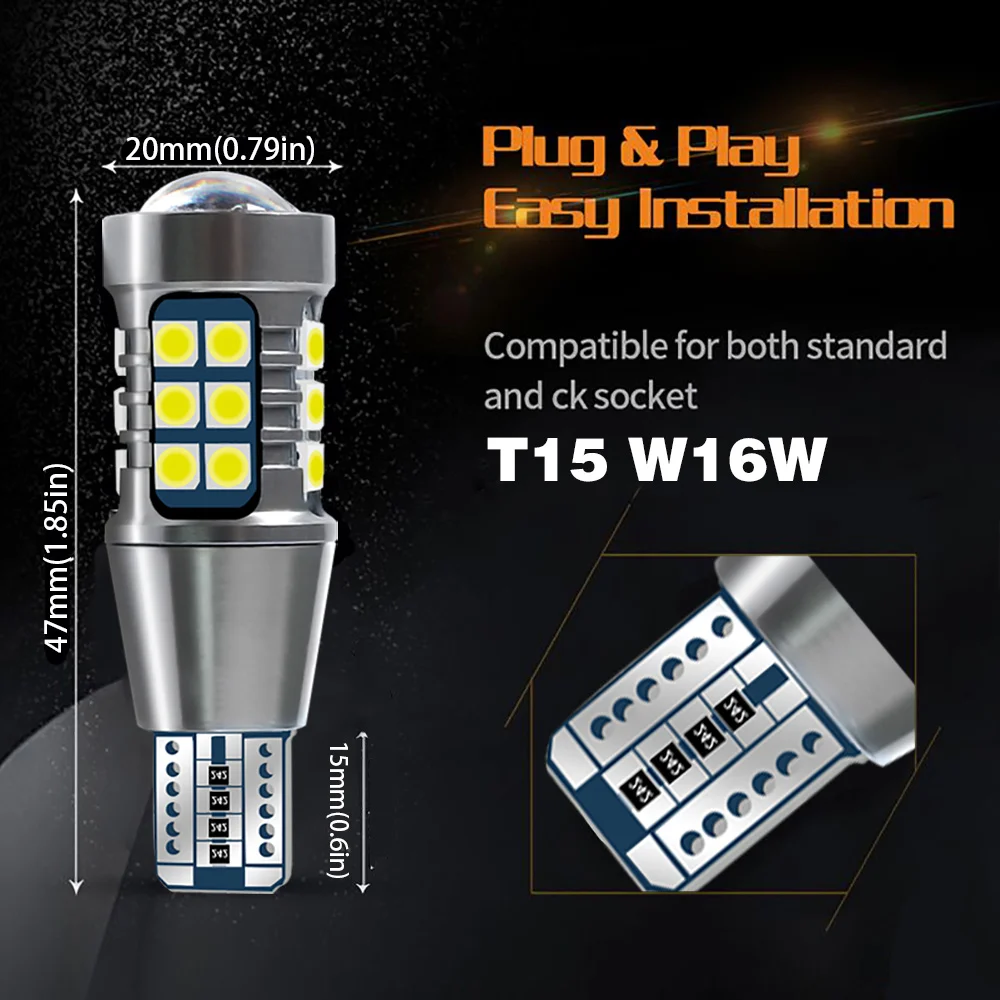 

2x T15 Signal-Lamp LED Bulb Car Reverse Light Tail Lamp Accessories For VW Beetle 2011 2012 2013 2014 2015 2016 2017 2018 2019