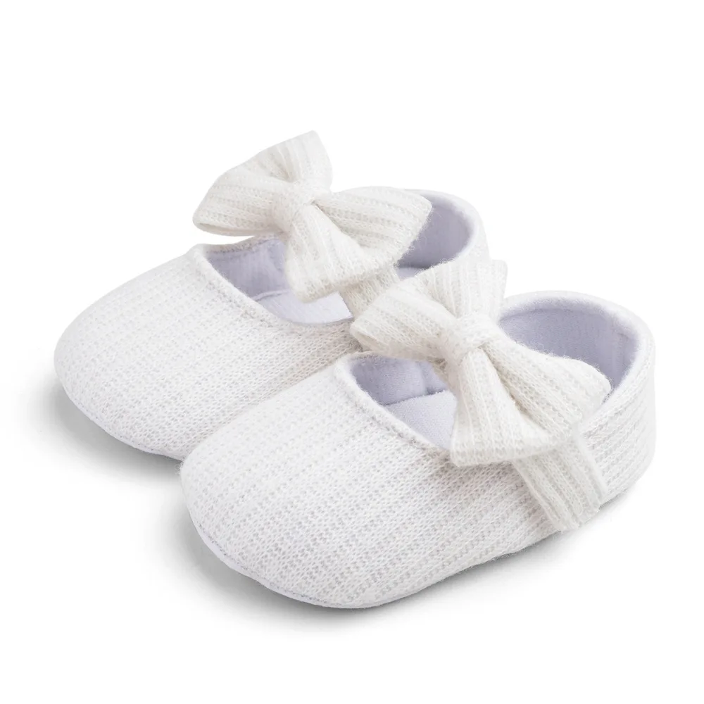 Zapatos de suela blanda para niña pequeña, zapatos de punto bonitos para primeros pasos, zapatos para bebé de un año