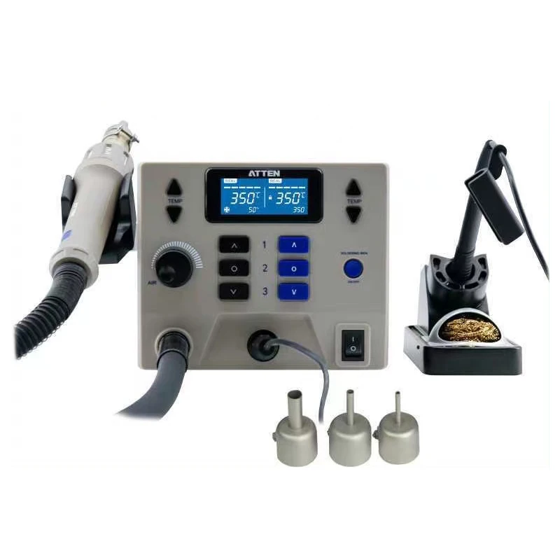 ATTEN ST-8902D Digital Rework Station Hot Air Gun 90W Soldering Iron Solder Station 1300W 2 in 1 110/220V Mobile Phones Tools