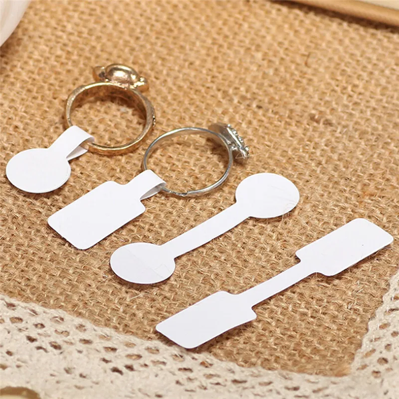 100PCS/bag Blank Adhesive Sticker Ring Necklace Jewelry Display Price Label Tags
