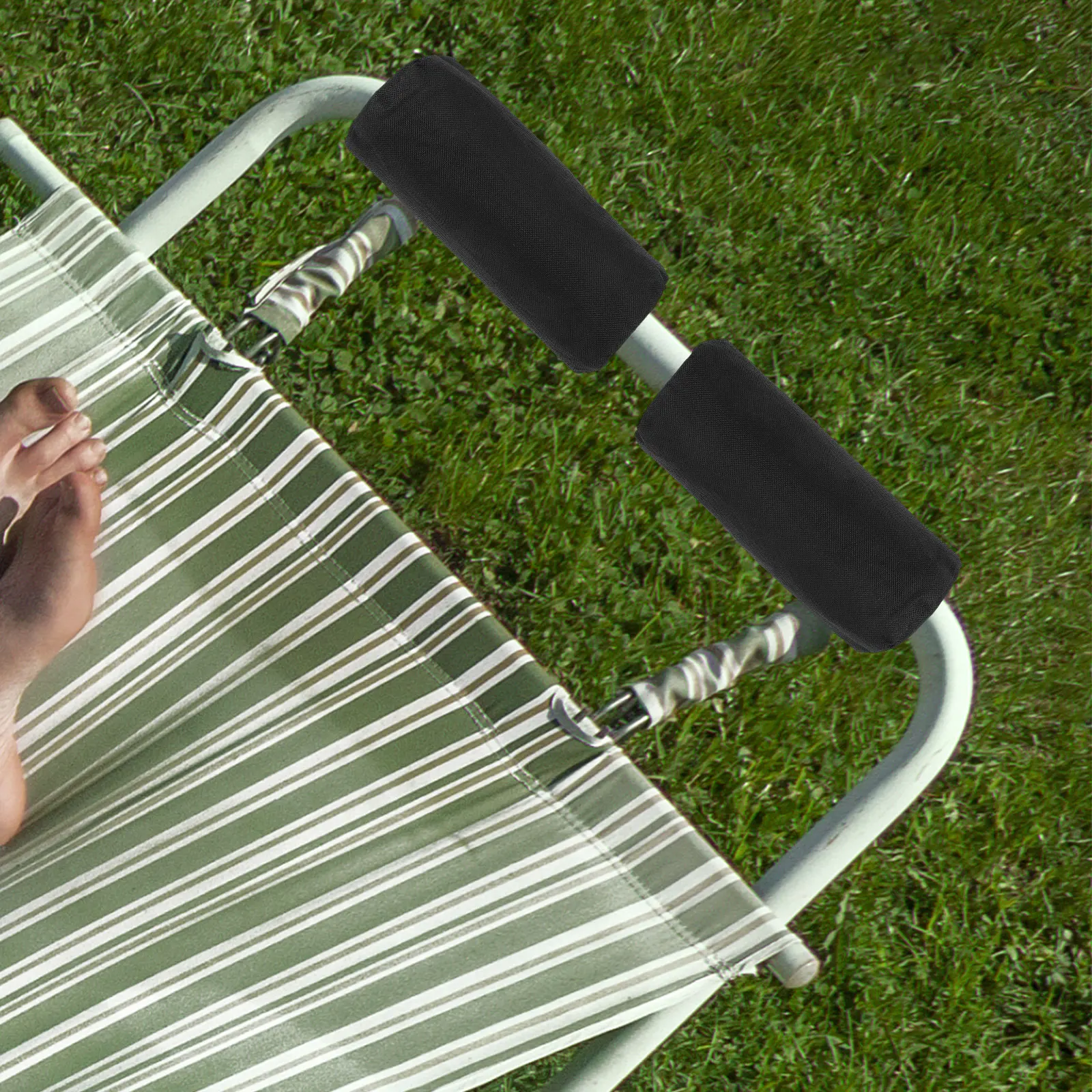 2 قطعة كرسي حبال مسند للقدمين وسادة قابلة للطي كرسي صالة القدم وسادة بديلة لكراسي سطح السفينة للاستخدام المريح