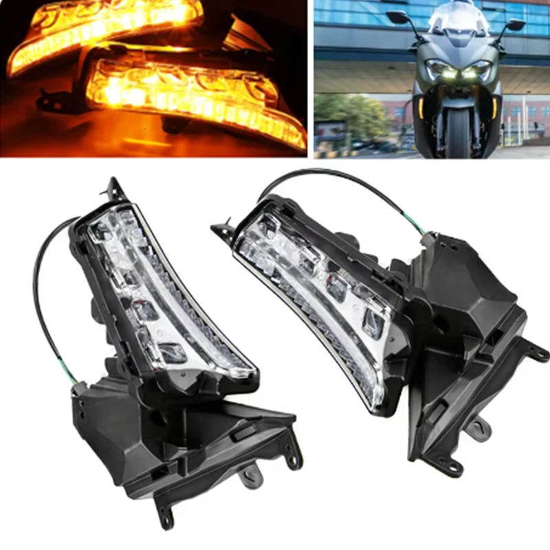 Fit For YAMAHA TMAX560 2019 2020 2021 Motorcycle Accessories LED Front Turn Signal Light T-MAX TMAX 560 19 20 21