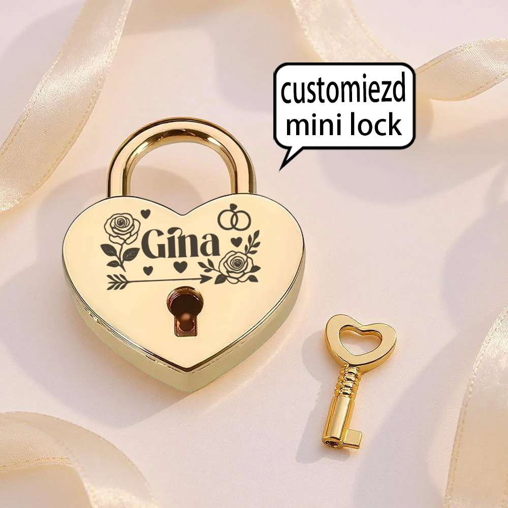 A Customized Love Lock Keyed Heart Lock Delicate matte texture with a heart-shaped heart Couple mutual lock romantic meaning